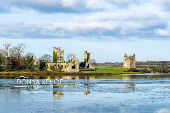 Norman ruins across frozen Bannow